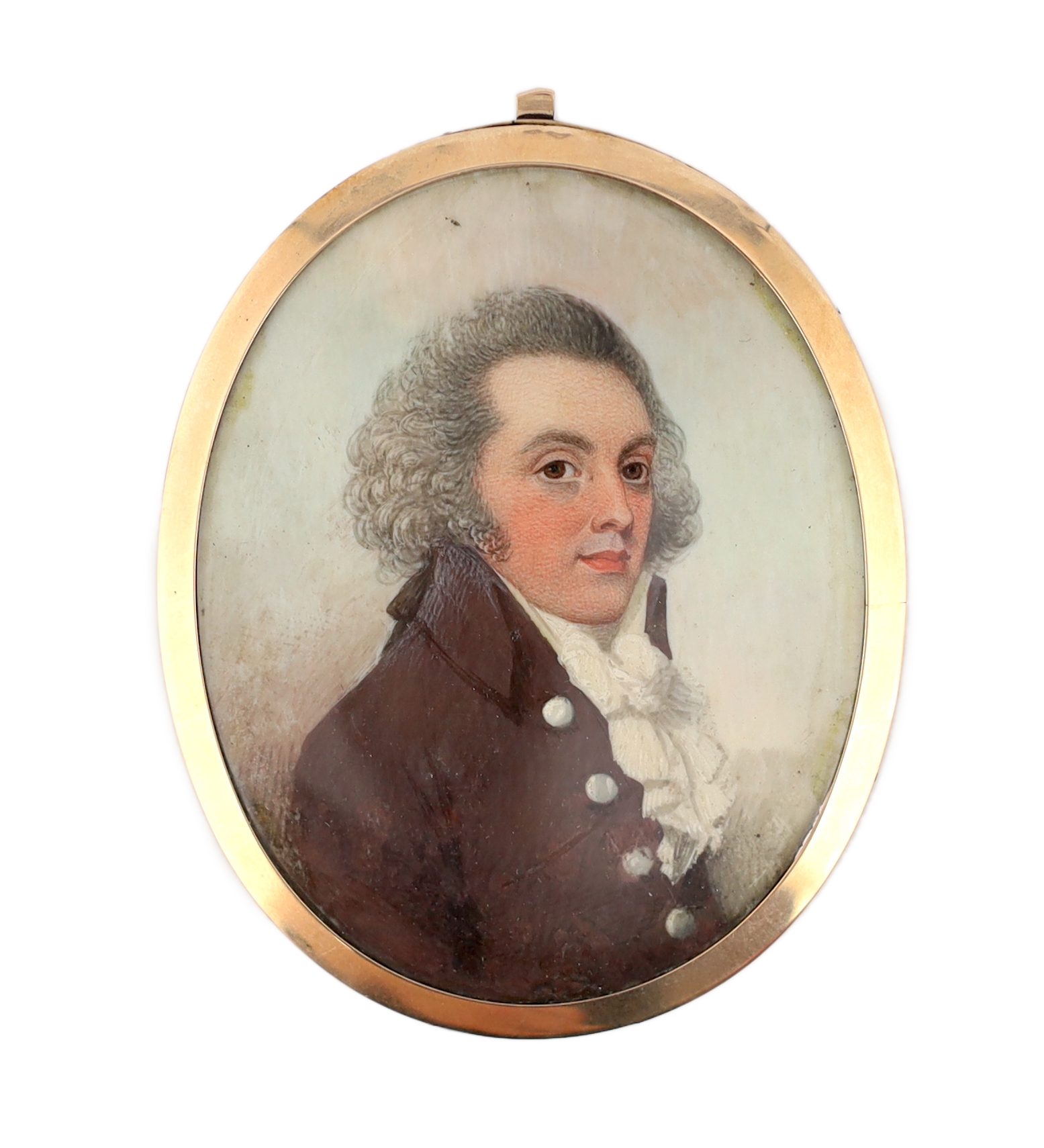 Frederick Buck (Irish, 1771-1840), Portrait miniature of a gentleman, watercolour on ivory, 6.4 x 5cm. CITES Submission reference 7VJSAPLN